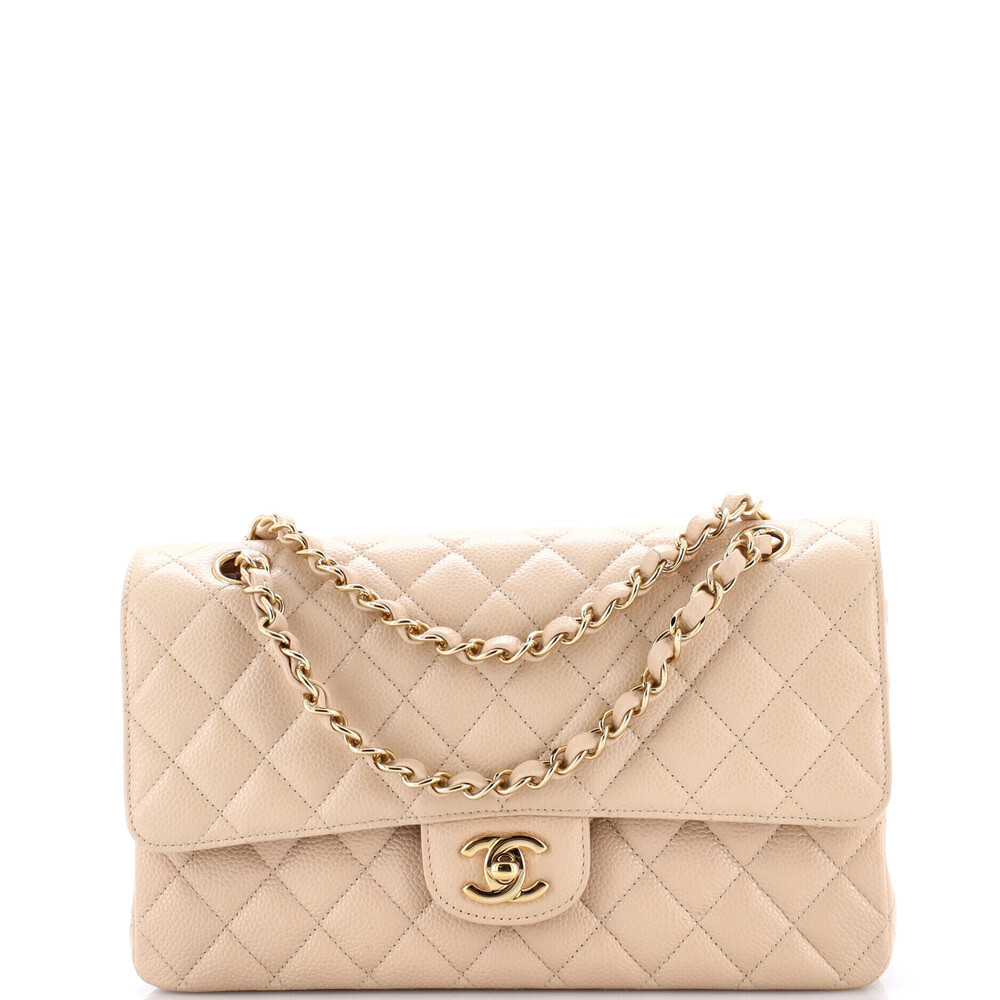 Chanel Medium Classic Double Flap Bag Quilted Caviar